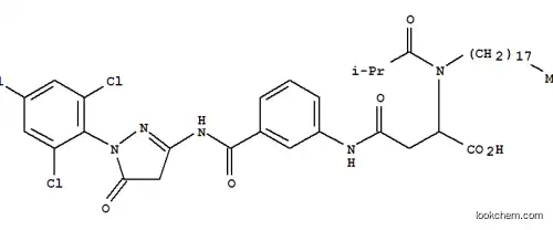 Molecular Structure of 97337-92-3 (N-[3-[[[4,5-dihydro-5-oxo-1-(2,4,6-trichlorophenyl)-1H-pyrazol-3-yl]amino]carbonyl]phenyl]-N2-(2-methylpropionyl)-N2-octadecyl-DL-asparagine)