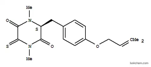 Molecular Structure of 105637-71-6 ([3S,(-)]-3-[p-[(3-Methyl-2-butenyl)oxy]benzyl]-1,4-dimethyl-6-thioxopiperazine-2,5-dione)