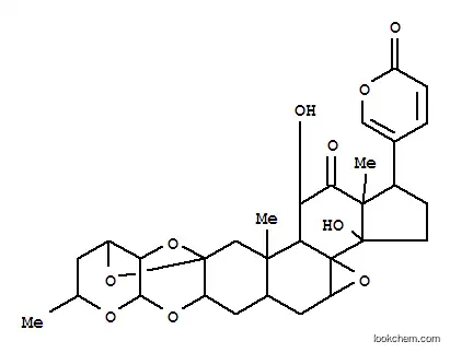 Molecular Structure of 105801-16-9 (3a,14-dihydroxy-9,13a,15a-trimethyl-1-(2-oxo-2H-pyran-5-yl)hexadecahydro-4aH,7aH-11,12a-epoxycyclopenta[7,8]oxireno[8a,9]phenanthro[2,3-b]pyrano[3,2-e][1,4]dioxin-15(1H)-one)