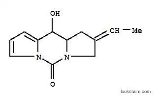 Molecular Structure of 106039-74-1 (1H,5H-Dipyrrolo[1,2-c:2',1'-f]pyrimidin-5-one,2-ethylidene-2,3,10,10a-tetrahydro-10-hydroxy-, (2E,10R,10aR)- (9CI))