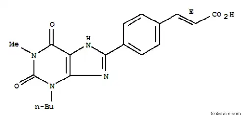Molecular Structure of 106465-56-9 ((2E)-3-[4-(3-butyl-1-methyl-2,6-dioxo-2,3,6,7-tetrahydro-1H-purin-8-yl)phenyl]prop-2-enoic acid)