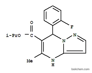 Molecular Structure of 106613-72-3 (1-methylethyl 7-(2-fluorophenyl)-5-methyl-1,7-dihydropyrazolo[1,5-a]pyrimidine-6-carboxylate)