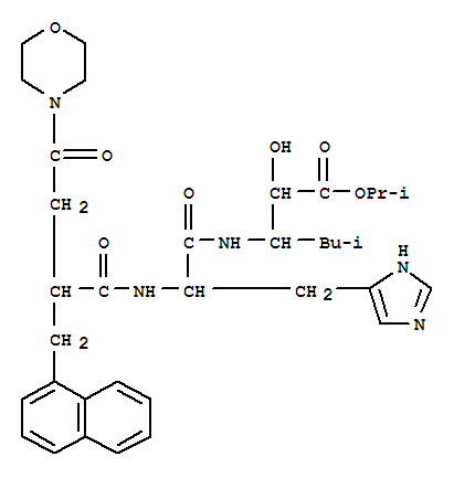2-HYDROXY-3-((3-(1H-IMIDAZOL-4-YL)-2-((4-(4-MORPHOLINYL)-2-(1-NAPHTHALENYLMETHYL)-1,4-DIOXOBUTYL)AMINO)-1-OXOPROPYL)AMINO)-5-METHYLHEXANOIC ACID 1-METHYLETHYL ESTER