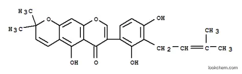 Molecular Structure of 107585-63-7 (2H,6H-Benzo[1,2-b:5,4-b']dipyran-6-one,7-[2,4-dihydroxy-3-(3-methyl-2-butenyl)phenyl]-5-hydroxy-2,2-dimethyl- (9CI))