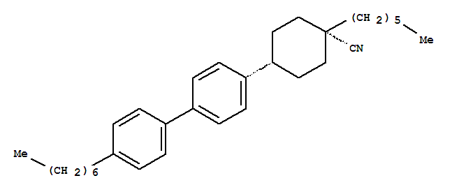 Molecular Structure of 107667-95-8 (Cyclohexanecarbonitrile,4-(4'-heptyl[1,1'-biphenyl]-4-yl)-1-hexyl-, cis-)