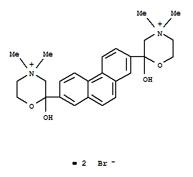 Molecular Structure of 107668-73-5 (Morpholinium,2,2'-(2,7-phenanthrenediyl)bis[2-hydroxy-4,4-dimethyl-, dibromide (9CI))