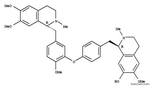 Molecular Structure of 107882-17-7 (7-Isoquinolinol,1,2,3,4-tetrahydro-6-methoxy-1-[[4-[2-methoxy-5-[[(1R)-1,2,3,4-tetrahydro-6,7-dimethoxy-2-methyl-1-isoquinolinyl]methyl]phenoxy]phenyl]methyl]-2-methyl-,(1R)-)