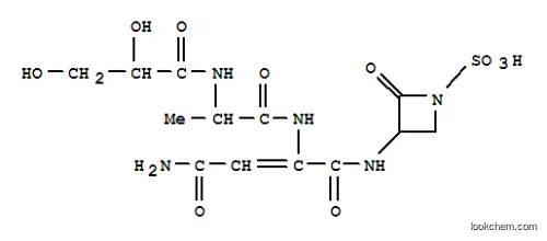 Molecular Structure of 108065-94-7 ((E)-2-[[N-[(2S)-2,3-Dihydroxy-1-oxopropyl]-D-alanyl]amino]-N-[(3R)-2-oxo-1-sulfo-3-azetidinyl]-2-butenediamide)