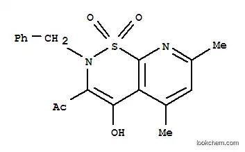 Ethanone, 1-(4-hydroxy-5,7-dimethyl-2-(phenylmethyl)-2H-pyrido(3,2-e)-1,2-thiazin-3-yl)-, S,S-dioxide