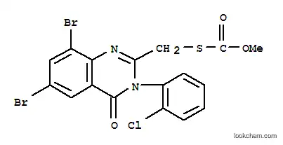 Molecular Structure of 108635-39-8 (S-{[6,8-dibromo-3-(2-chlorophenyl)-4-oxo-3,4-dihydroquinazolin-2-yl]methyl} O-methyl thiocarbonate)