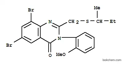Molecular Structure of 108659-72-9 (6,8-dibromo-2-[(butan-2-ylsulfanyl)methyl]-3-(2-methoxyphenyl)quinazolin-4(3H)-one)