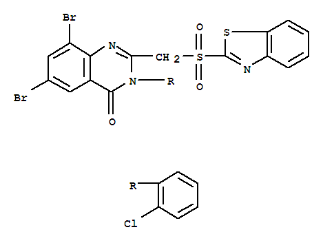 2-(1,3-benzothiazol-2-ylsulfonylmethyl)-6,8-dibromo-3-(2-chlorophenyl)quinazolin-4-one