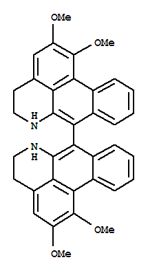 Molecular Structure of 108906-93-0 (7,7'-Bi-4H-dibenzo[de,g]quinoline,5,5',6,6'-tetrahydro-1,1',2,2'-tetramethoxy-)