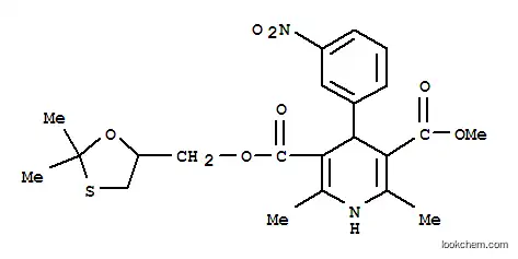 Molecular Structure of 108914-36-9 ((2,2-dimethyl-1,3-oxathiolan-5-yl)methyl methyl 2,6-dimethyl-4-(3-nitrophenyl)-1,4-dihydropyridine-3,5-dicarboxylate)