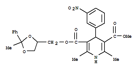 3,5-PYRIDINEDICARBOXYLIC ACID 1,4-DIHYDRO-2,6-DIMETHYL-4-(3-NITROPHENYL)-,METHYL (2-METHYL-2-PHENYL-1,3-DIOXOLAN-4-YL)METHYL ESTER