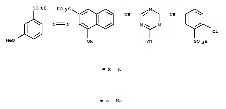 2-NAPHTHALENESULFONIC ACID 7-[[4-CHLORO-6-[(4-CHLORO-3-SULFOPHENYL)AMINO]-1,3,5-TRIAZIN-2-YL]AMINO]-4-HYDROXY-3-[(4-METHOXY-2-SULFOPHENYL)AZO]-,POTASSIUM SODIUM SALT