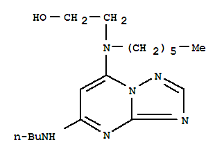 Molecular Structure of 109145-70-2 (Ethanol,2-[[5-(butylamino)[1,2,4]triazolo[1,5-a]pyrimidin-7-yl]hexylamino]-)