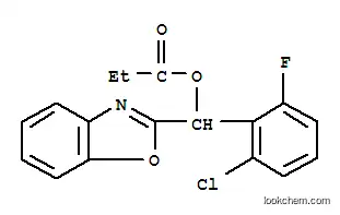 Molecular Structure of 109282-05-5 (1,3-benzoxazol-2-yl(2-chloro-6-fluorophenyl)methyl propanoate)