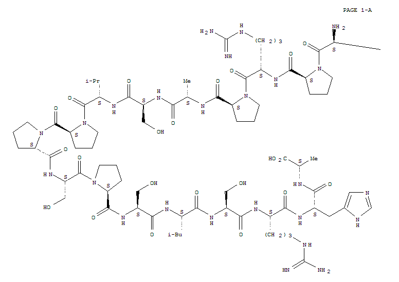 Molecular Structure of 109382-73-2 (L-Alanine,L-arginyl-L-prolyl-L-arginyl-L-prolyl-L-alanyl-L-seryl-L-valyl-L-prolyl-L-prolyl-L-seryl-L-prolyl-L-seryl-L-leucyl-L-seryl-L-arginyl-L-histidyl-(9CI))