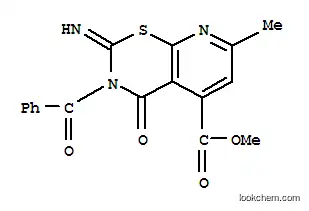 2H-Pyrido(3,2-e)(1,3)thiazine-5-carboxylic acid, 3,4-dihydro-3-benzoyl-2-imino-7-methyl-4-oxo-, methyl ester