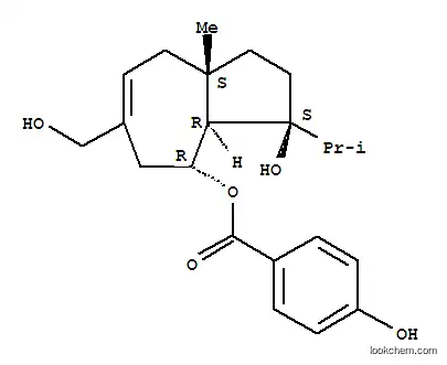 Molecular Structure of 109517-73-9 ((3R,3aS)-3-hydroxy-6-(hydroxymethyl)-8a-methyl-3-(propan-2-yl)-1,2,3,3a,4,5,8,8a-octahydroazulen-4-yl 4-hydroxybenzoate)