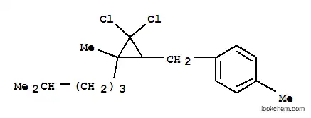 Molecular Structure of 109606-36-2 (1-{[2,2-dichloro-3-methyl-3-(4-methylpentyl)cyclopropyl]methyl}-4-methylbenzene)