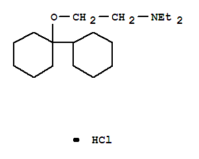 Molecular Structure of 109643-62-1 (Ethanamine,2-([1,1'-bicyclohexyl]-1-yloxy)-N,N-diethyl-, hydrochloride (1:1))