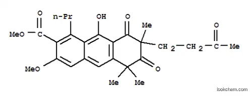 Molecular Structure of 109872-45-9 (2-Anthracenecarboxylicacid,5,6,7,8-tetrahydro-9-hydroxy-3-methoxy-5,5,7-trimethyl-6,8-dioxo-7-(3-oxobutyl)-1-propyl-,methyl ester (9CI))