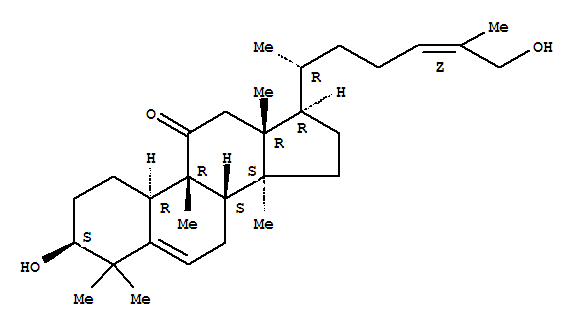 Molecular Structure of 109985-88-8 (19-Norlanosta-5,24-dien-11-one,3,26-dihydroxy-9-methyl-, (3b,9b,10a,24Z)- (9CI))