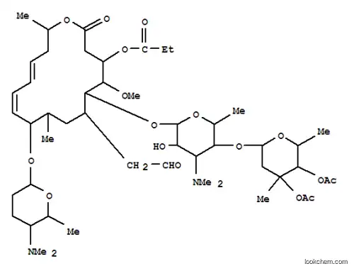 Molecular Structure of 110159-29-0 ((11E,13E)-6-{[5-{[4,5-bis(acetyloxy)-4,6-dimethyltetrahydro-2H-pyran-2-yl]oxy}-4-(dimethylamino)-3-hydroxy-6-methyltetrahydro-2H-pyran-2-yl]oxy}-10-{[5-(dimethylamino)-6-methyltetrahydro-2H-pyran-2-yl]oxy}-5-methoxy-9,16-dimethyl-2-oxo-7-(2-oxoethyl)oxacy)