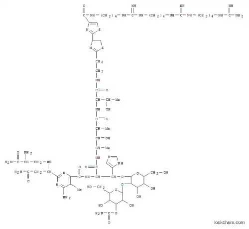 Molecular Structure of 11031-15-5 (N1-(20-Amino-6,13,20-triimino-5,7,12,14,19-pentaazaicosan-1-yl)-7,8-dihydrobleomycinamide)