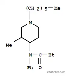 Molecular Structure of 110503-82-7 (Propanamide,N-(1-hexyl-3-methyl-4-piperidinyl)-N-phenyl-)