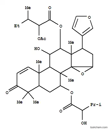 Molecular Structure of 11052-28-1 ((13α,17S)-12α-[(2-Acetoxy-3-methyl-1-oxopentyl)oxy]-14β,15β:21,23-diepoxy-11β-hydroxy-7α-(2-hydroxy-3-methyl-1-oxobutoxy)-4,4,8-trimethyl-24-nor-5α-chola-1,20,22-trien-3-one)