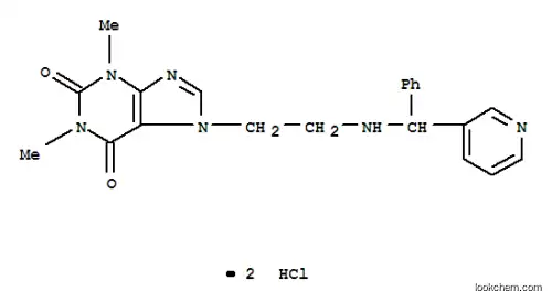 Molecular Structure of 110622-76-9 (1,3-dimethyl-7-(2-{[phenyl(pyridin-3-yl)methyl]amino}ethyl)-3,7-dihydro-1H-purine-2,6-dione dihydrochloride)