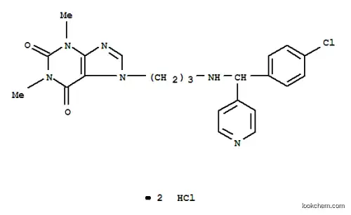 1H-Purine-2,6-dione, 3,7-dihydro-7-(3-(((4-chlorophenyl)-4-pyridinylmethyl)amino)propyl)-1,3-dimethyl-, dihydrochloride, (+-)-