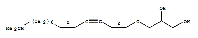 Molecular Structure of 110660-59-8 (1,2-Propanediol,3-[[(1Z,5Z)-13-methyl-1,5-tetradecadien-3-ynyl]oxy]- (9CI))