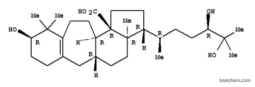 Molecular Structure of 11076-26-9 ((24R)-3α,24,25-Trihydroxy-B(9a)-homo-19-norlanost-5(10)-en-30-oic acid)