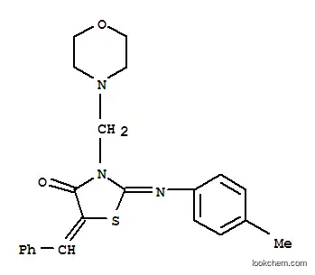 Molecular Structure of 110821-49-3 ((2Z,5E)-2-[(4-methylphenyl)imino]-3-(morpholin-4-ylmethyl)-5-(phenylmethylidene)-1,3-thiazolidin-4-one)