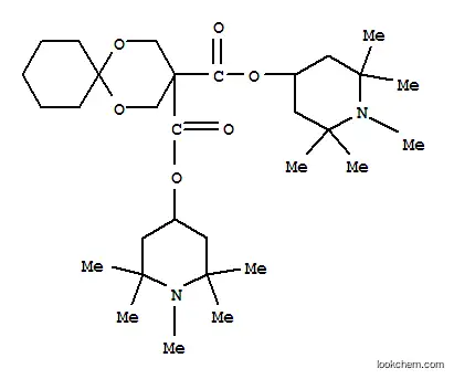 Molecular Structure of 110843-98-6 (bis(1,2,2,6,6-pentamethyl-4-piperidyl) 7,11-dioxaspiro[5.5]undecane-9,9-dicarboxylate)