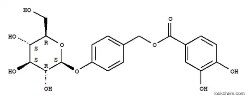 Molecular Structure of 110978-35-3 (b-D-Glucopyranoside,4-[[(3,4-dihydroxybenzoyl)oxy]methyl]phenyl)