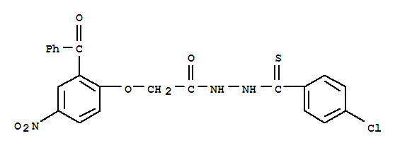 Molecular Structure of 111044-27-0 (Benzenecarbothioicacid, 4-chloro-, 2-[2-(2-benzoyl-4-nitrophenoxy)acetyl]hydrazide)