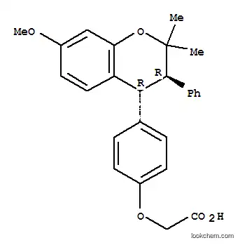 Molecular Structure of 111070-43-0 ({4-[(3S,4S)-7-methoxy-2,2-dimethyl-3-phenyl-3,4-dihydro-2H-chromen-4-yl]phenoxy}acetic acid)