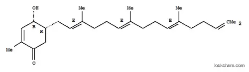 Molecular Structure of 111074-75-0 (2-Cyclohexen-1-one,4-hydroxy-2-methyl-5-[(2E,6E,10E)-3,7,11,15-tetramethyl-2,6,10,14-hexadecatetraen-1-yl]-,(4R,5R)-)