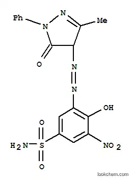 Molecular Structure of 111153-10-7 (Benzenesulfonamide,3-[2-(4,5-dihydro-3-methyl-5-oxo-1-phenyl-1H-pyrazol-4-yl)diazenyl]-4-hydroxy-5-nitro-)