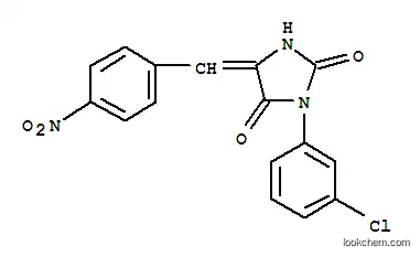 Molecular Structure of 111223-97-3 ((5Z)-3-(3-chlorophenyl)-5-[(4-nitrophenyl)methylidene]imidazolidine-2,4-dione)