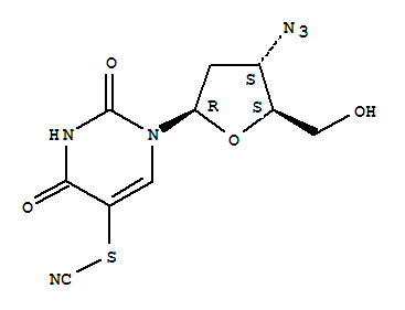 Molecular Structure of 111495-96-6 (Uridine,3'-azido-2',3'-dideoxy-5-thiocyanato-)