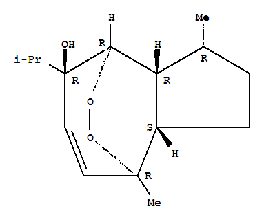 Molecular Structure of 111535-03-6 (4,8-Epidioxyazulen-5-ol,1,2,3,3a,4,5,8,8a-octahydro-3,8-dimethyl-5-(1-methylethyl)-,(3R,3aR,4R,5R,8R,8aS)-)