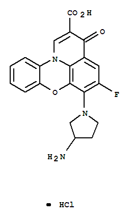 3H-Pyrido[3,2,1-kl]phenoxazine-2-carboxylicacid, 6-(3-amino-1-pyrrolidinyl)-5-fluoro-3-oxo-, hydrochloride (1:1)