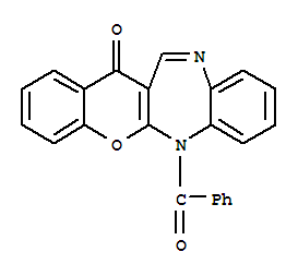 [1]Benzopyrano[2,3-b][1,5]benzodiazepin-13(6H)-one,6-benzoyl-