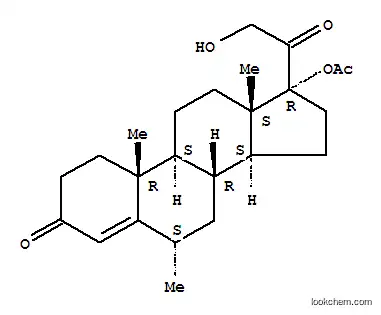 Molecular Structure of 112195-01-4 (Pregn-4-ene-3,20-dione,17-(acetyloxy)-21-hydroxy-6-methyl-, (6a)- (9CI))